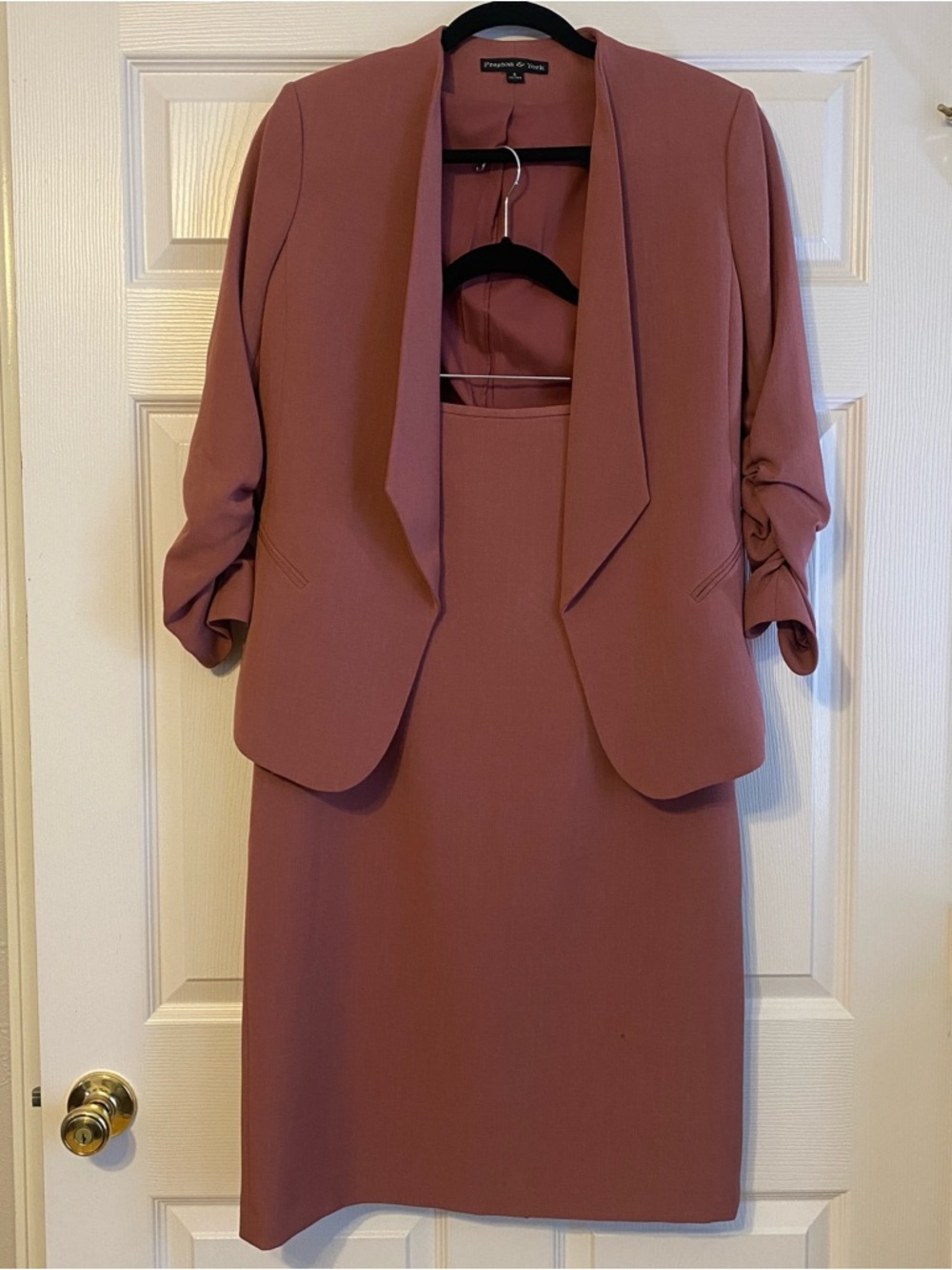 Preston & York Dusty Rose Blush Two-Piece Skirt Suit